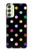 W3532 Colorful Polka Dot Hülle Schutzhülle Taschen und Leder Flip für Samsung Galaxy A24 4G