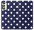 W3533 Blue Polka Dot Hülle Schutzhülle Taschen und Leder Flip für Samsung Galaxy A24 4G