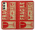 W3552 Vintage Fragile Label Art Hülle Schutzhülle Taschen und Leder Flip für Samsung Galaxy A24 4G