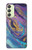 W3676 Colorful Abstract Marble Stone Hülle Schutzhülle Taschen und Leder Flip für Samsung Galaxy A24 4G
