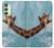 W3680 Cute Smile Giraffe Hülle Schutzhülle Taschen und Leder Flip für Samsung Galaxy A24 4G