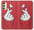 W3701 Mini Heart Love Sign Hülle Schutzhülle Taschen und Leder Flip für Samsung Galaxy A24 4G