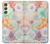 W3705 Pastel Floral Flower Hülle Schutzhülle Taschen und Leder Flip für Samsung Galaxy A24 4G