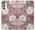 W3716 Rose Floral Pattern Hülle Schutzhülle Taschen und Leder Flip für Samsung Galaxy A24 4G