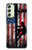 W3803 Electrician Lineman American Flag Hülle Schutzhülle Taschen und Leder Flip für Samsung Galaxy A24 4G
