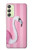 W3805 Flamingo Pink Pastel Hülle Schutzhülle Taschen und Leder Flip für Samsung Galaxy A24 4G