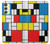 W3814 Piet Mondrian Line Art Composition Hülle Schutzhülle Taschen und Leder Flip für Samsung Galaxy A24 4G