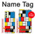 W3814 Piet Mondrian Line Art Composition Hülle Schutzhülle Taschen und Leder Flip für Samsung Galaxy A24 4G