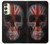 W3848 United Kingdom Flag Skull Hülle Schutzhülle Taschen und Leder Flip für Samsung Galaxy A24 4G