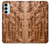 W1307 Fish Wood Carving Graphic Printed Hülle Schutzhülle Taschen und Leder Flip für Samsung Galaxy M14