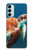 W3497 Green Sea Turtle Hülle Schutzhülle Taschen und Leder Flip für Samsung Galaxy M14