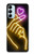 W3512 Cute Mini Heart Neon Graphic Hülle Schutzhülle Taschen und Leder Flip für Samsung Galaxy M14