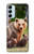 W3558 Bear Family Hülle Schutzhülle Taschen und Leder Flip für Samsung Galaxy M14