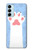 W3618 Cat Paw Hülle Schutzhülle Taschen und Leder Flip für Samsung Galaxy M14