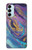 W3676 Colorful Abstract Marble Stone Hülle Schutzhülle Taschen und Leder Flip für Samsung Galaxy M14