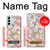 W3688 Floral Flower Art Pattern Hülle Schutzhülle Taschen und Leder Flip für Samsung Galaxy M14