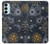 W3702 Moon and Sun Hülle Schutzhülle Taschen und Leder Flip für Samsung Galaxy M14