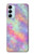 W3706 Pastel Rainbow Galaxy Pink Sky Hülle Schutzhülle Taschen und Leder Flip für Samsung Galaxy M14