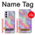 W3706 Pastel Rainbow Galaxy Pink Sky Hülle Schutzhülle Taschen und Leder Flip für Samsung Galaxy M14