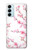 W3707 Pink Cherry Blossom Spring Flower Hülle Schutzhülle Taschen und Leder Flip für Samsung Galaxy M14