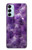 W3713 Purple Quartz Amethyst Graphic Printed Hülle Schutzhülle Taschen und Leder Flip für Samsung Galaxy M14