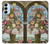 W3749 Vase of Flowers Hülle Schutzhülle Taschen und Leder Flip für Samsung Galaxy M14