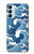 W3751 Wave Pattern Hülle Schutzhülle Taschen und Leder Flip für Samsung Galaxy M14