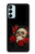 W3753 Dark Gothic Goth Skull Roses Hülle Schutzhülle Taschen und Leder Flip für Samsung Galaxy M14