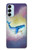 W3802 Dream Whale Pastel Fantasy Hülle Schutzhülle Taschen und Leder Flip für Samsung Galaxy M14