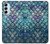 W3809 Mermaid Fish Scale Hülle Schutzhülle Taschen und Leder Flip für Samsung Galaxy M14