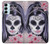 W3821 Sugar Skull Steam Punk Girl Gothic Hülle Schutzhülle Taschen und Leder Flip für Samsung Galaxy M14