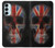 W3848 United Kingdom Flag Skull Hülle Schutzhülle Taschen und Leder Flip für Samsung Galaxy M14