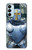 W3864 Medieval Templar Heavy Armor Knight Hülle Schutzhülle Taschen und Leder Flip für Samsung Galaxy M14