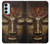 W3874 Buddha Face Ohm Symbol Hülle Schutzhülle Taschen und Leder Flip für Samsung Galaxy M14