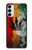 W3890 Reggae Rasta Flag Smoke Hülle Schutzhülle Taschen und Leder Flip für Samsung Galaxy M14