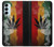 W3890 Reggae Rasta Flag Smoke Hülle Schutzhülle Taschen und Leder Flip für Samsung Galaxy M14