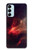 W3897 Red Nebula Space Hülle Schutzhülle Taschen und Leder Flip für Samsung Galaxy M14