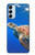 W3898 Sea Turtle Hülle Schutzhülle Taschen und Leder Flip für Samsung Galaxy M14