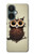 W0360 Coffee Owl Hülle Schutzhülle Taschen und Leder Flip für OnePlus Nord CE 3 Lite, Nord N30 5G