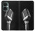 W1672 Retro Microphone Jazz Music Hülle Schutzhülle Taschen und Leder Flip für OnePlus Nord CE 3 Lite, Nord N30 5G