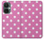 W2358 Pink Polka Dots Hülle Schutzhülle Taschen und Leder Flip für OnePlus Nord CE 3 Lite, Nord N30 5G