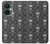 W2371 Skull Vintage Monochrome Pattern Hülle Schutzhülle Taschen und Leder Flip für OnePlus Nord CE 3 Lite, Nord N30 5G