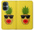 W2443 Funny Pineapple Sunglasses Kiss Hülle Schutzhülle Taschen und Leder Flip für OnePlus Nord CE 3 Lite, Nord N30 5G