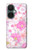 W3036 Pink Sweet Flower Flora Hülle Schutzhülle Taschen und Leder Flip für OnePlus Nord CE 3 Lite, Nord N30 5G