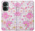 W3036 Pink Sweet Flower Flora Hülle Schutzhülle Taschen und Leder Flip für OnePlus Nord CE 3 Lite, Nord N30 5G