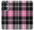 W3091 Pink Plaid Pattern Hülle Schutzhülle Taschen und Leder Flip für OnePlus Nord CE 3 Lite, Nord N30 5G