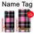 W3091 Pink Plaid Pattern Hülle Schutzhülle Taschen und Leder Flip für OnePlus Nord CE 3 Lite, Nord N30 5G