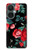 W3112 Rose Floral Pattern Black Hülle Schutzhülle Taschen und Leder Flip für OnePlus Nord CE 3 Lite, Nord N30 5G