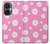 W3500 Pink Floral Pattern Hülle Schutzhülle Taschen und Leder Flip für OnePlus Nord CE 3 Lite, Nord N30 5G