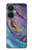 W3676 Colorful Abstract Marble Stone Hülle Schutzhülle Taschen und Leder Flip für OnePlus Nord CE 3 Lite, Nord N30 5G